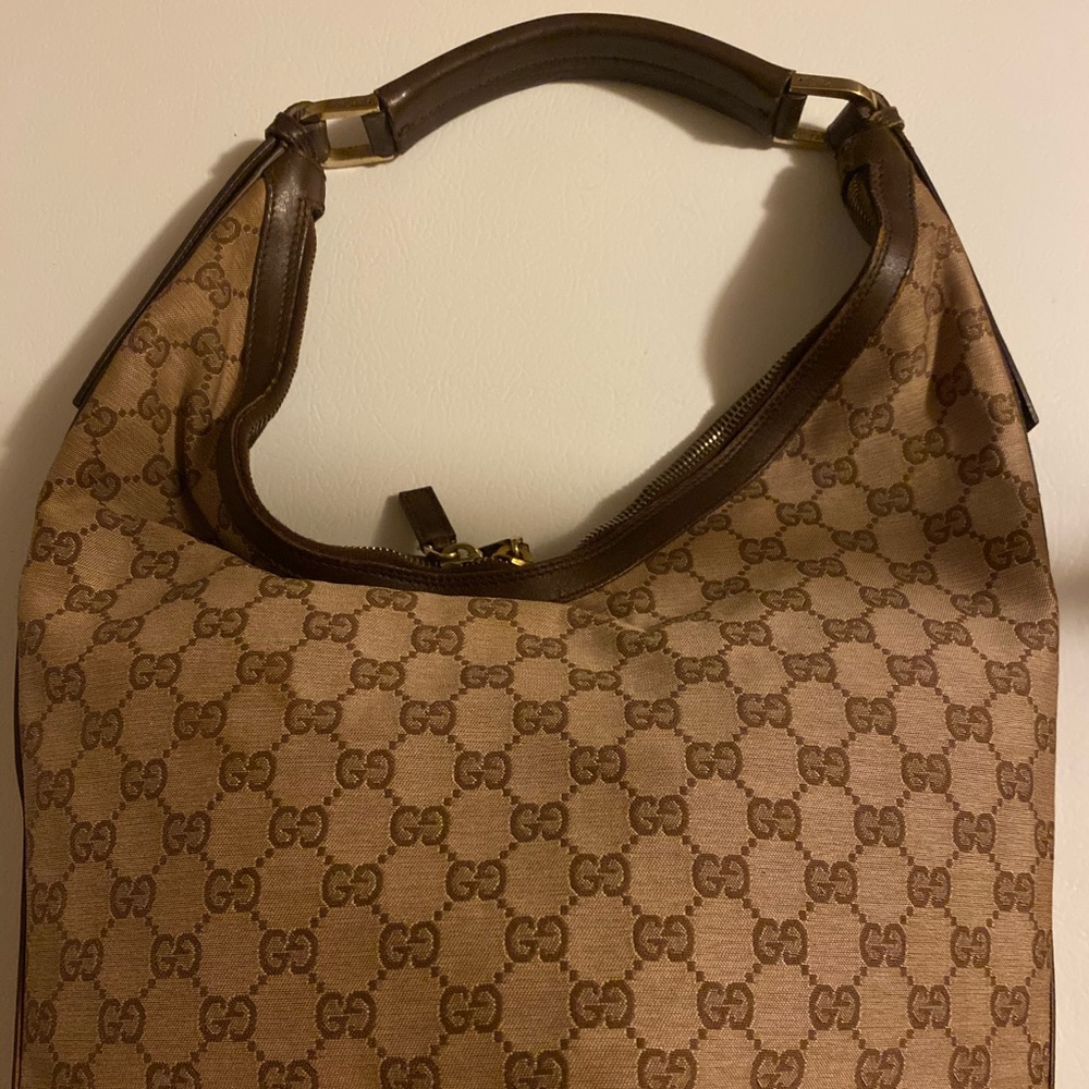 Gucci Canvas and Leather GG Hobo